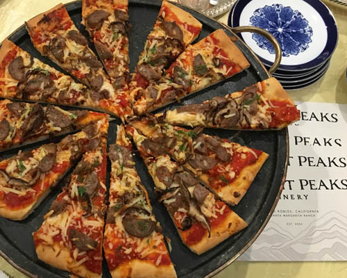 Spicy Duck Sausage and Mushroom Pizza