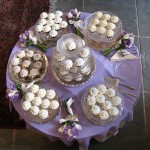Cupcake table, wedding reception by Creative Cuisines, Williamsburg, VA